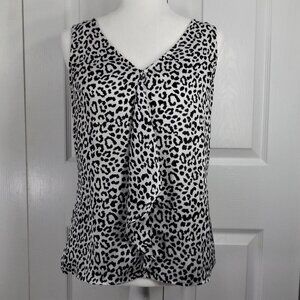 Tahari ASL Sleeveless w Leopard Print Blouse S